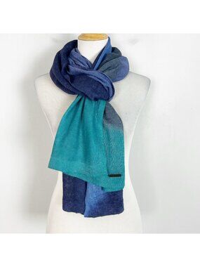 Anntarah Alpaca & Silk Neck Scarf Colorblock Ombre Women's